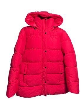NWOT BCBGMAXAZRIA Red Feather-Free Hooded Puffer Coat XL MSRP $250